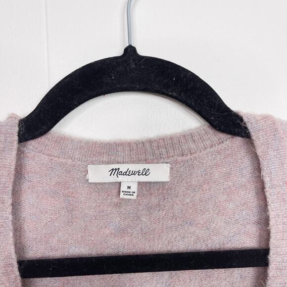 Madewell Wrap Front Pullover Sweater in Coziest Yarn Heather Purple Medium M - Picture 7 of 11